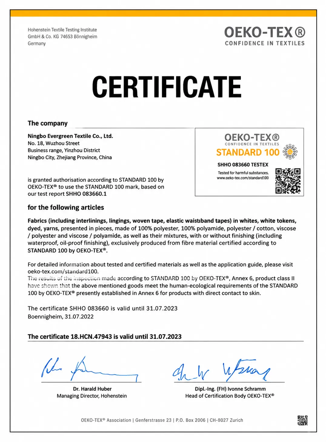 OEKO-TEX Standard 100